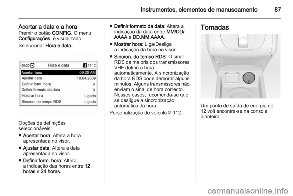OPEL MERIVA 2012.5  Manual de Instruções (in Portugues) 