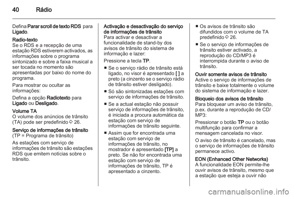 OPEL MERIVA 2013  Manual de Informação e Lazer (in Portugues) 