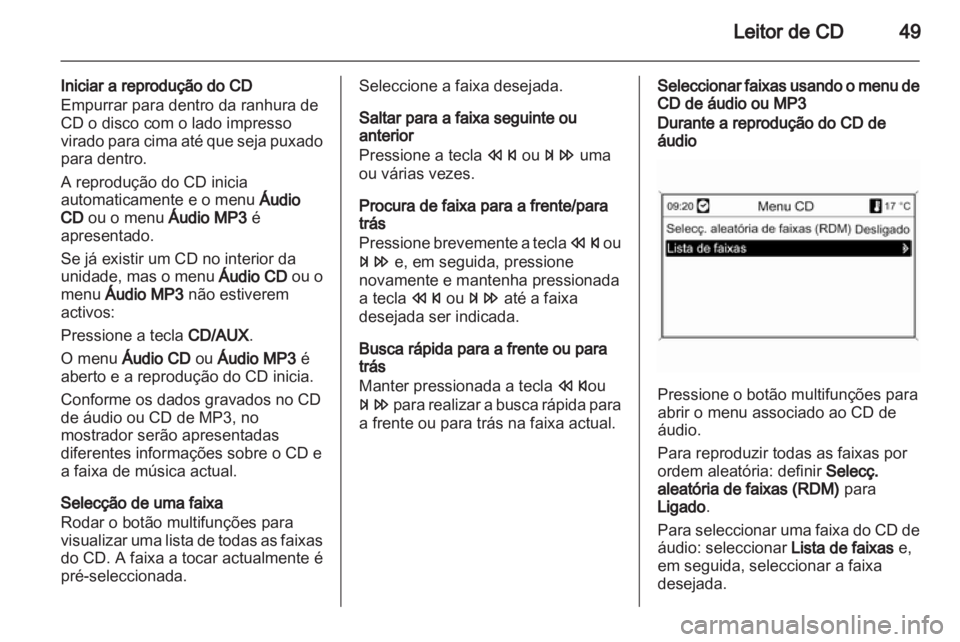 OPEL MERIVA 2013  Manual de Informação e Lazer (in Portugues) 