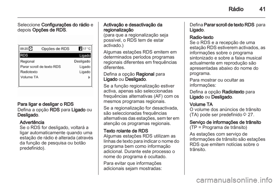 OPEL MERIVA 2013.5  Manual de Informação e Lazer (in Portugues) 