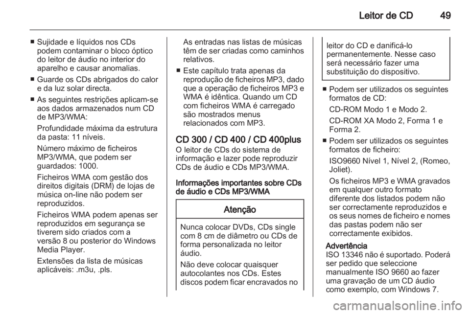 OPEL MERIVA 2013.5  Manual de Informação e Lazer (in Portugues) 