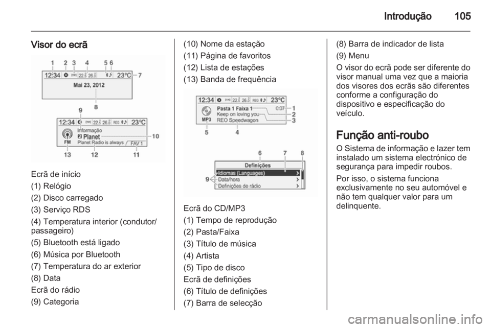 OPEL MOKKA 2013  Manual de Informação e Lazer (in Portugues) 