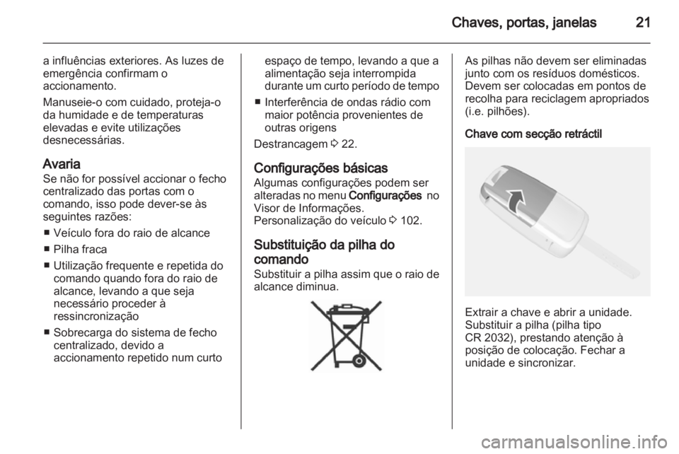 OPEL MOKKA 2013  Manual de Instruções (in Portugues) 