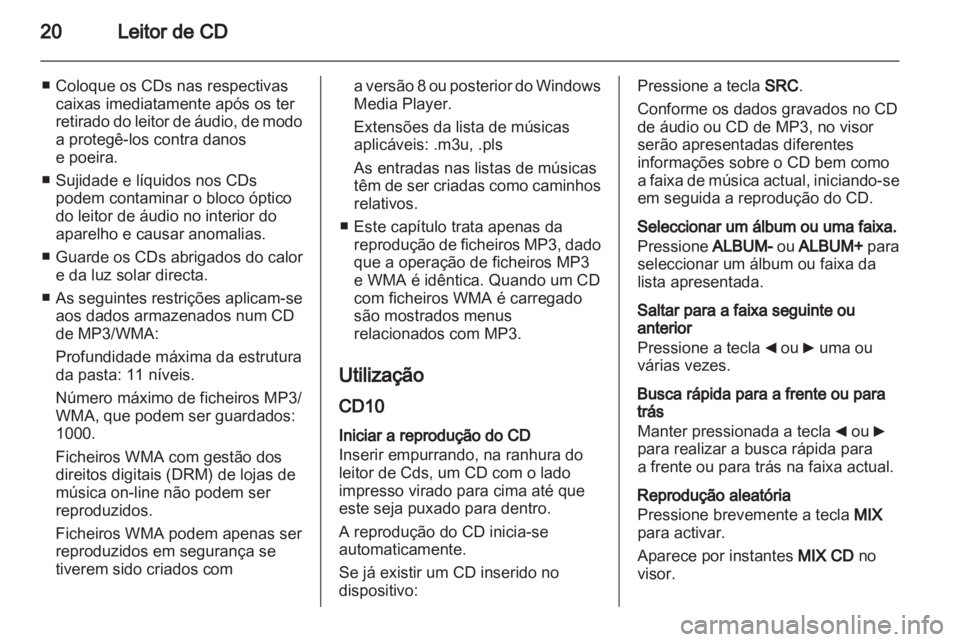 OPEL MOVANO_B 2010.5  Manual de Informação e Lazer (in Portugues) 
