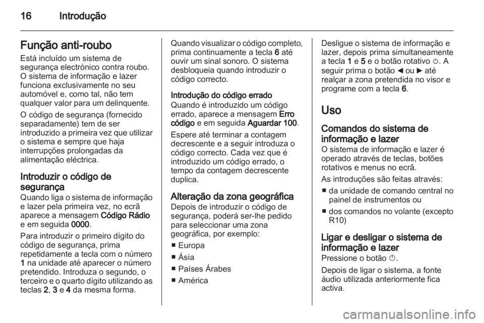 OPEL MOVANO_B 2012  Manual de Informação e Lazer (in Portugues) 