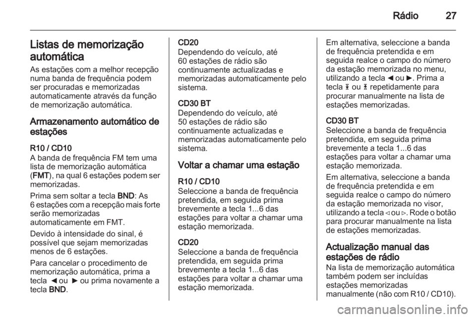 OPEL MOVANO_B 2012  Manual de Informação e Lazer (in Portugues) 