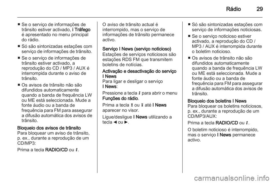OPEL MOVANO_B 2012  Manual de Informação e Lazer (in Portugues) 