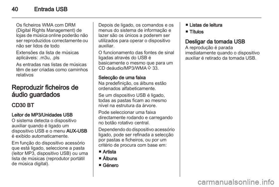 OPEL MOVANO_B 2012  Manual de Informação e Lazer (in Portugues) 