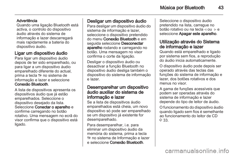 OPEL MOVANO_B 2012  Manual de Informação e Lazer (in Portugues) 