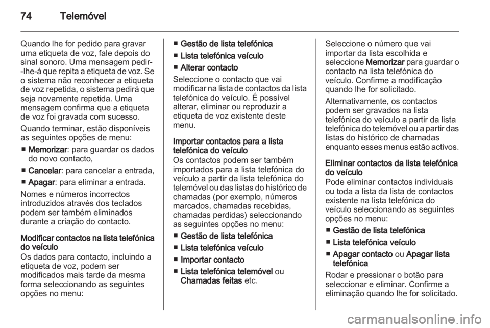 OPEL MOVANO_B 2012  Manual de Informação e Lazer (in Portugues) 