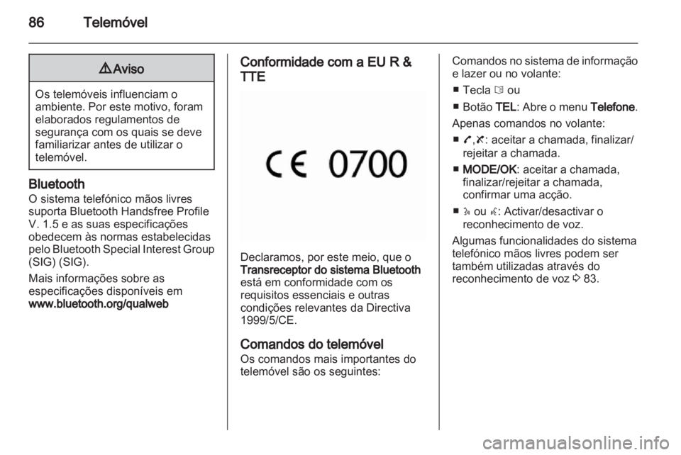 OPEL MOVANO_B 2012.5  Manual de Informação e Lazer (in Portugues) 