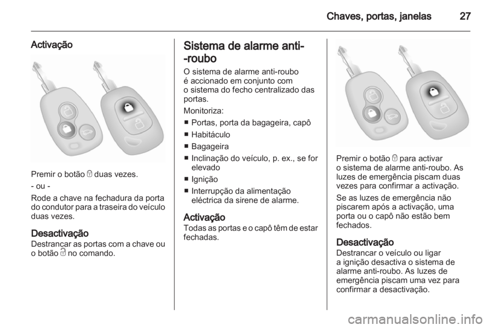 OPEL VIVARO 2012  Manual de Instruções (in Portugues) 
