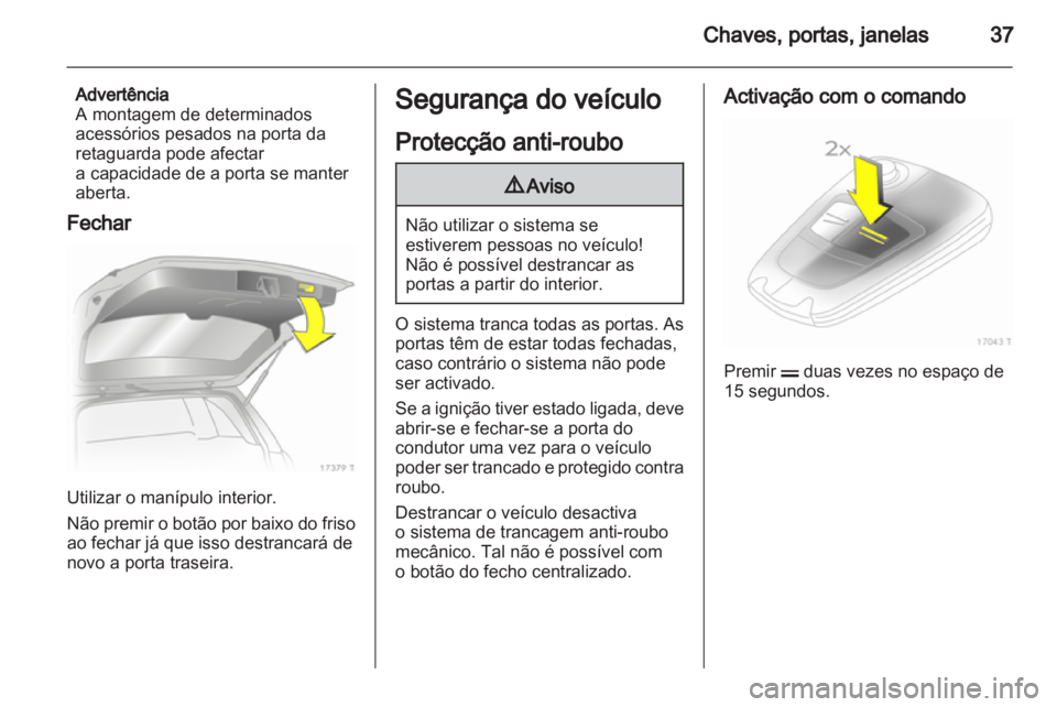 OPEL ZAFIRA 2012  Manual de Instruções (in Portugues) 