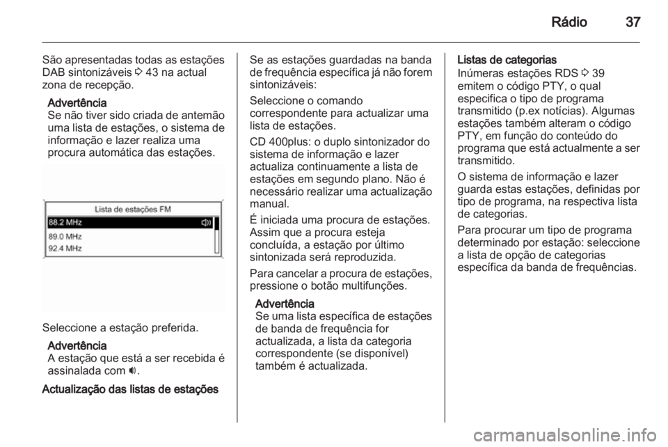 OPEL ZAFIRA C 2013  Manual de Informação e Lazer (in Portugues) 