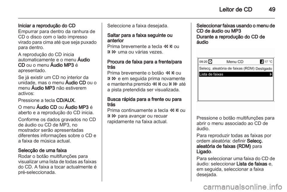 OPEL ZAFIRA C 2013  Manual de Informação e Lazer (in Portugues) 