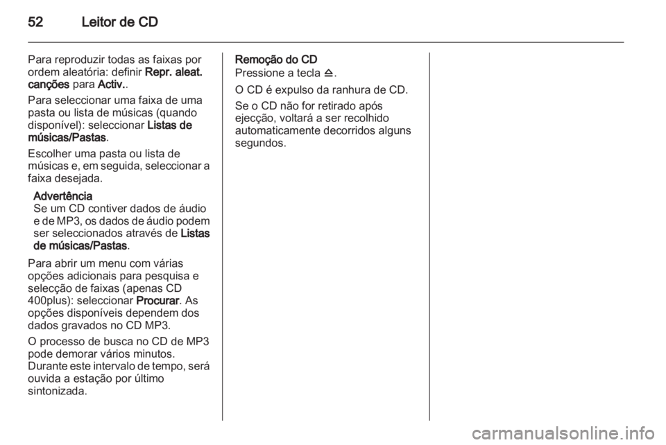 OPEL ZAFIRA C 2013  Manual de Informação e Lazer (in Portugues) 