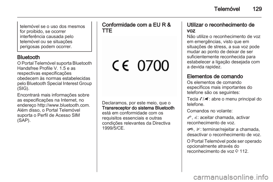 OPEL ZAFIRA C 2013.5  Manual de Informação e Lazer (in Portugues) 