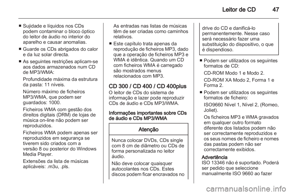 OPEL ZAFIRA C 2013.5  Manual de Informação e Lazer (in Portugues) 