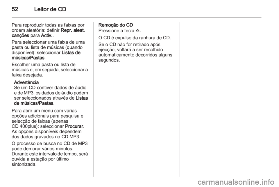 OPEL ZAFIRA C 2013.5  Manual de Informação e Lazer (in Portugues) 