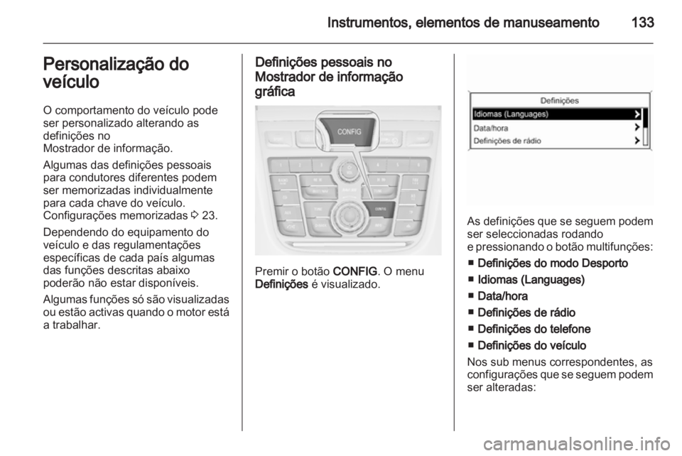 OPEL ZAFIRA TOURER 2012  Manual de Instruções (in Portugues) 