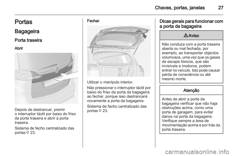 OPEL ZAFIRA TOURER 2012  Manual de Instruções (in Portugues) 