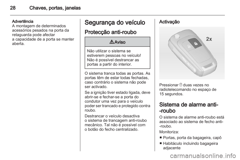 OPEL ZAFIRA TOURER 2012  Manual de Instruções (in Portugues) 