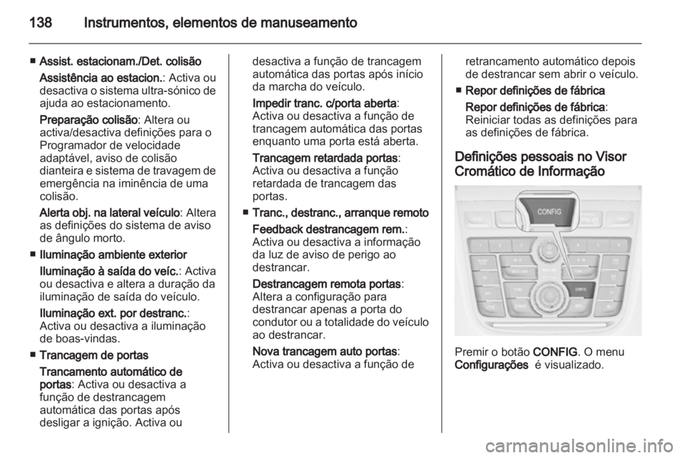 OPEL ZAFIRA TOURER 2013  Manual de Instruções (in Portugues) 