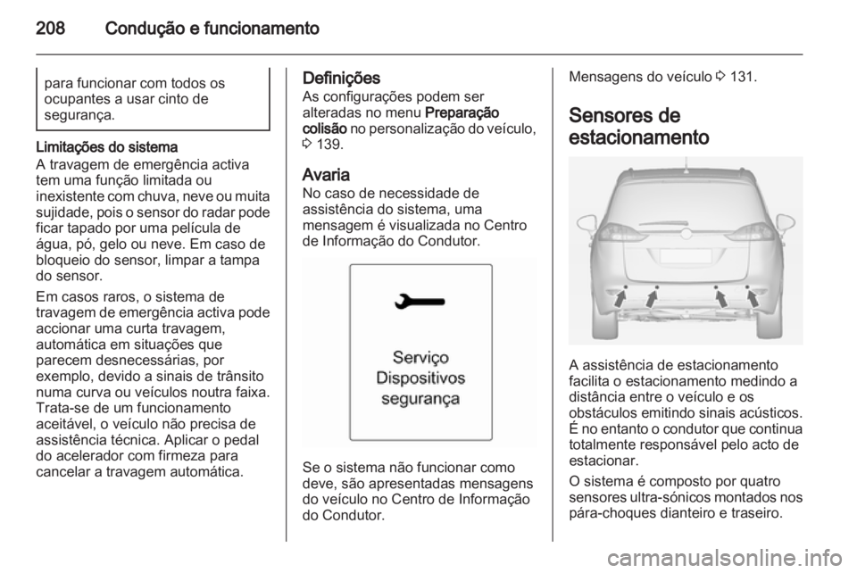 OPEL ZAFIRA TOURER 2013.5  Manual de Instruções (in Portugues) 
