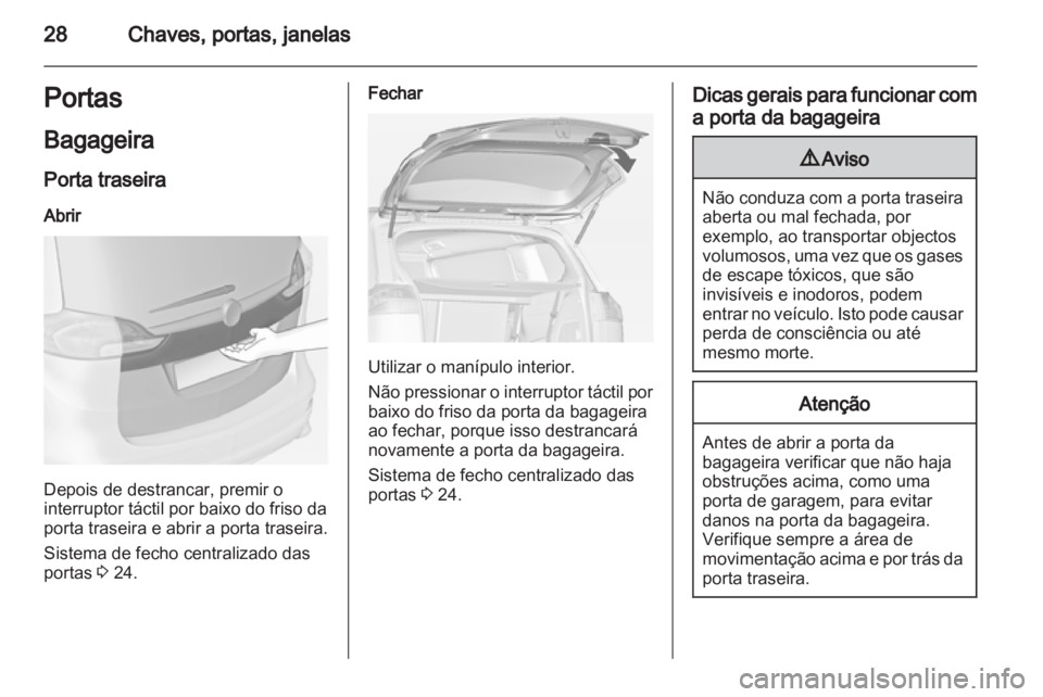 OPEL ZAFIRA TOURER 2013.5  Manual de Instruções (in Portugues) 