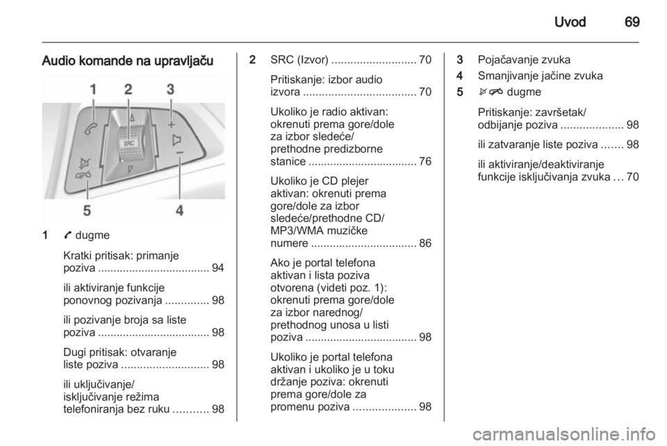 OPEL ADAM 2013  Uputstvo za rukovanje Infotainment sistemom (in Serbian) 