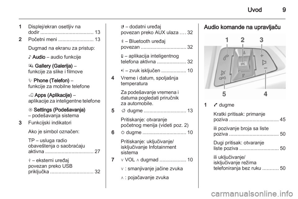 OPEL ADAM 2013.5  Uputstvo za rukovanje Infotainment sistemom (in Serbian) 