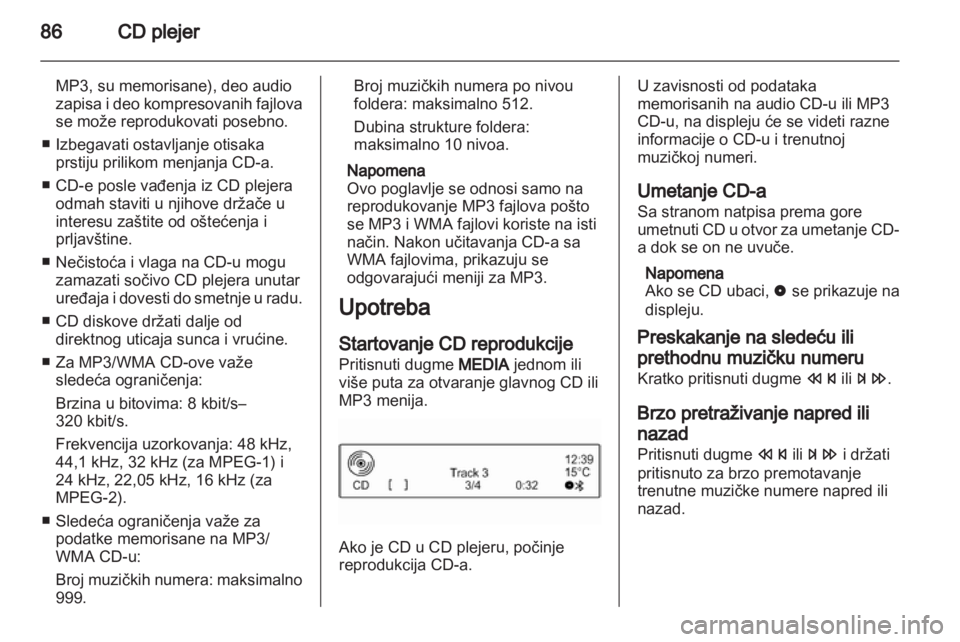 OPEL ADAM 2013  Uputstvo za rukovanje Infotainment sistemom (in Serbian) 