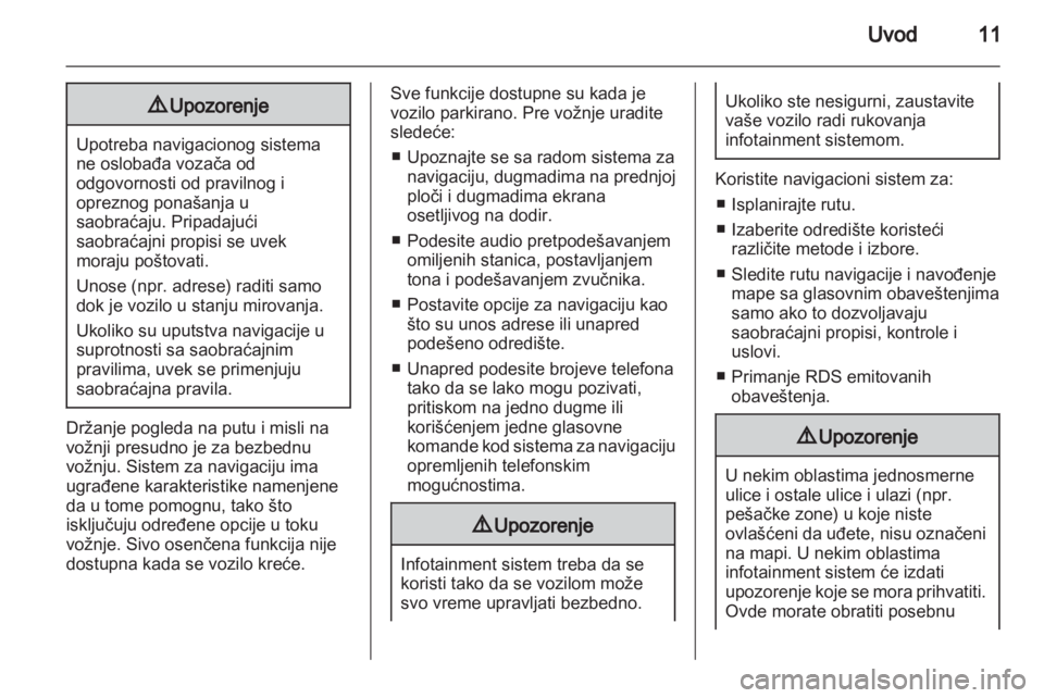 OPEL AMPERA 2013  Uputstvo za rukovanje Infotainment sistemom (in Serbian) 