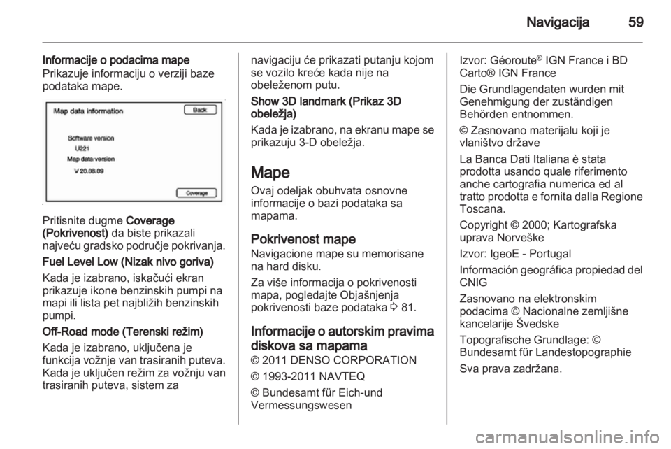 OPEL AMPERA 2013  Uputstvo za rukovanje Infotainment sistemom (in Serbian) 