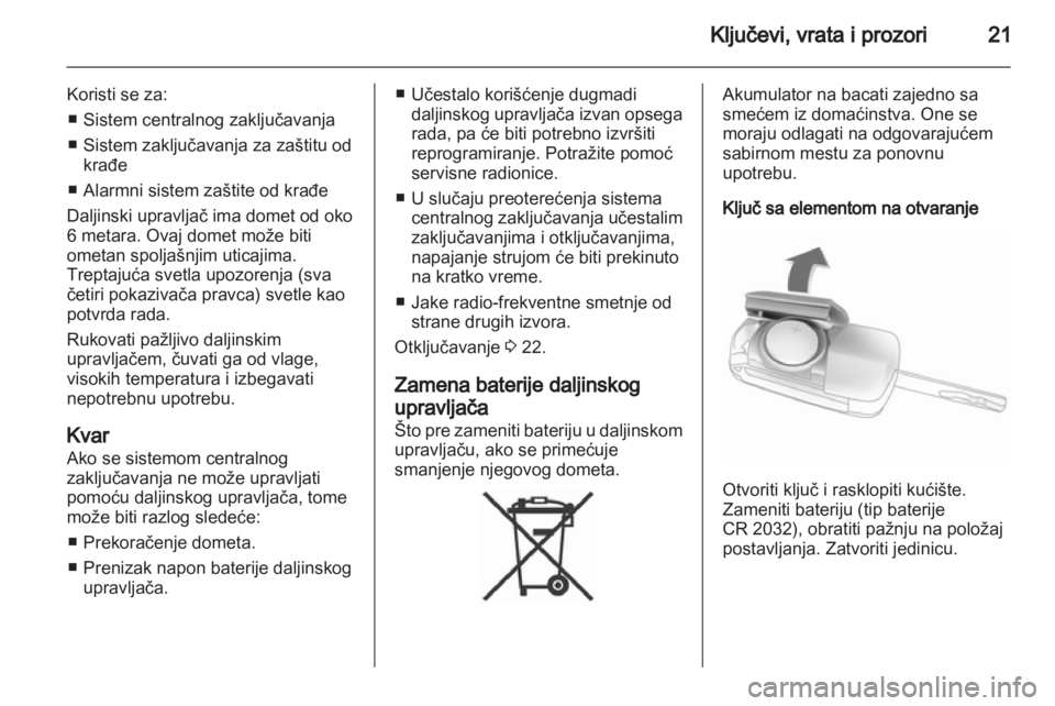 OPEL ANTARA 2011  Uputstvo za upotrebu (in Serbian) 