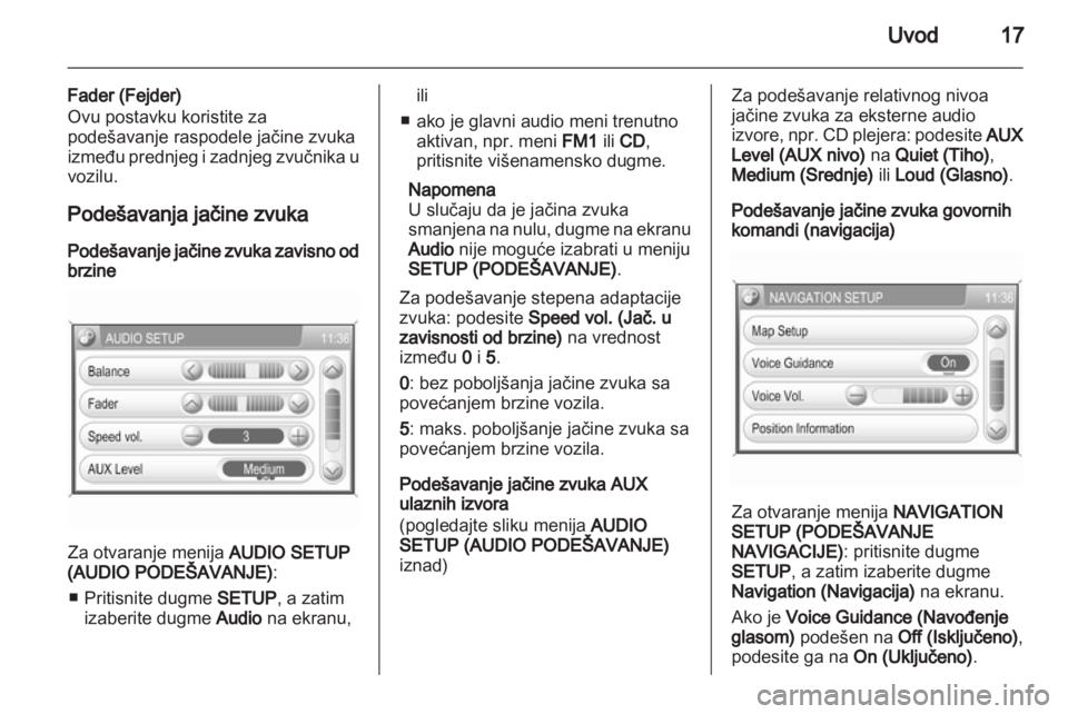 OPEL ANTARA 2012  Uputstvo za rukovanje Infotainment sistemom (in Serbian) 