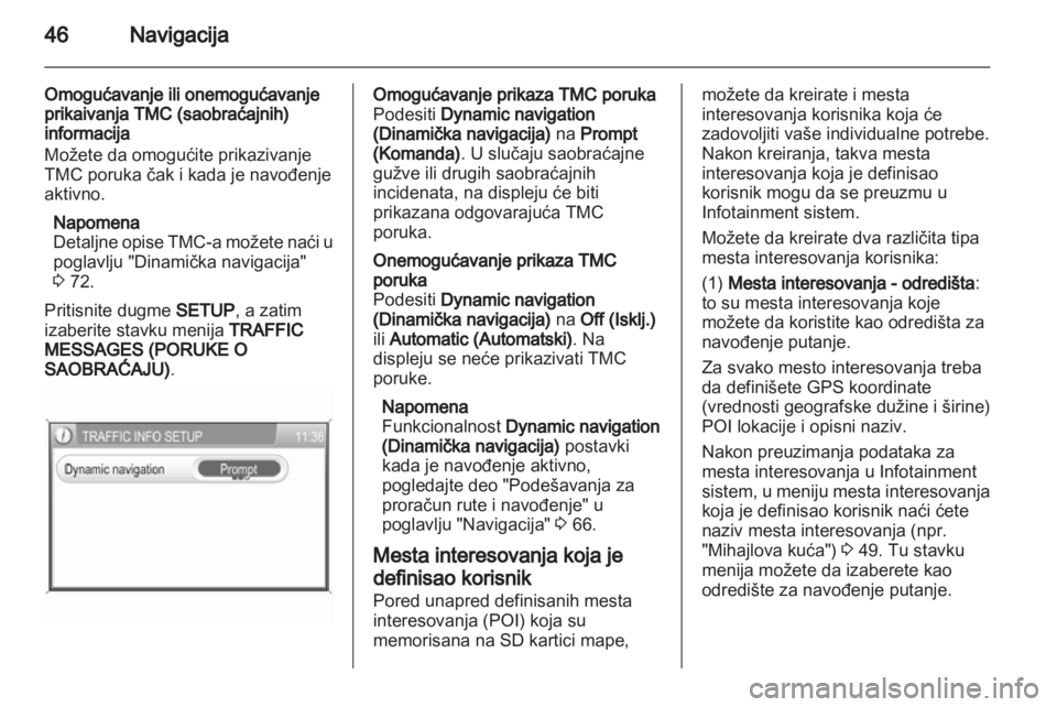 OPEL ANTARA 2012  Uputstvo za rukovanje Infotainment sistemom (in Serbian) 