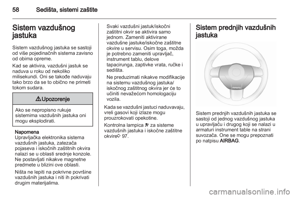 OPEL ASTRA H 2013  Uputstvo za upotrebu (in Serbian) 