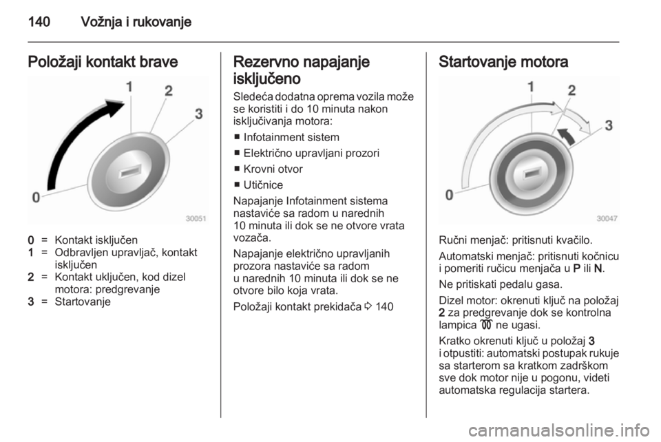 OPEL ASTRA J 2011  Uputstvo za upotrebu (in Serbian) 