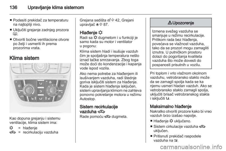 OPEL ASTRA J 2011.5  Uputstvo za upotrebu (in Serbian) 