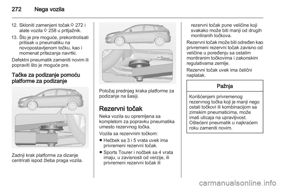 OPEL ASTRA J 2013  Uputstvo za upotrebu (in Serbian) 