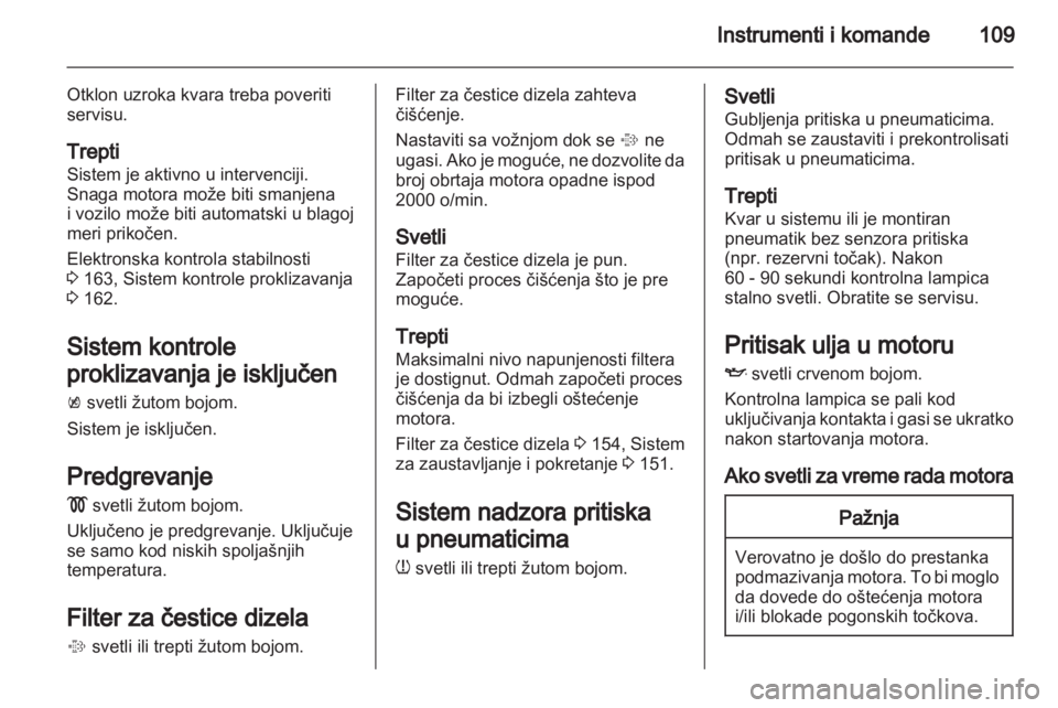 OPEL ASTRA J HB5 & ST 2012  Uputstvo za upotrebu (in Serbian) 