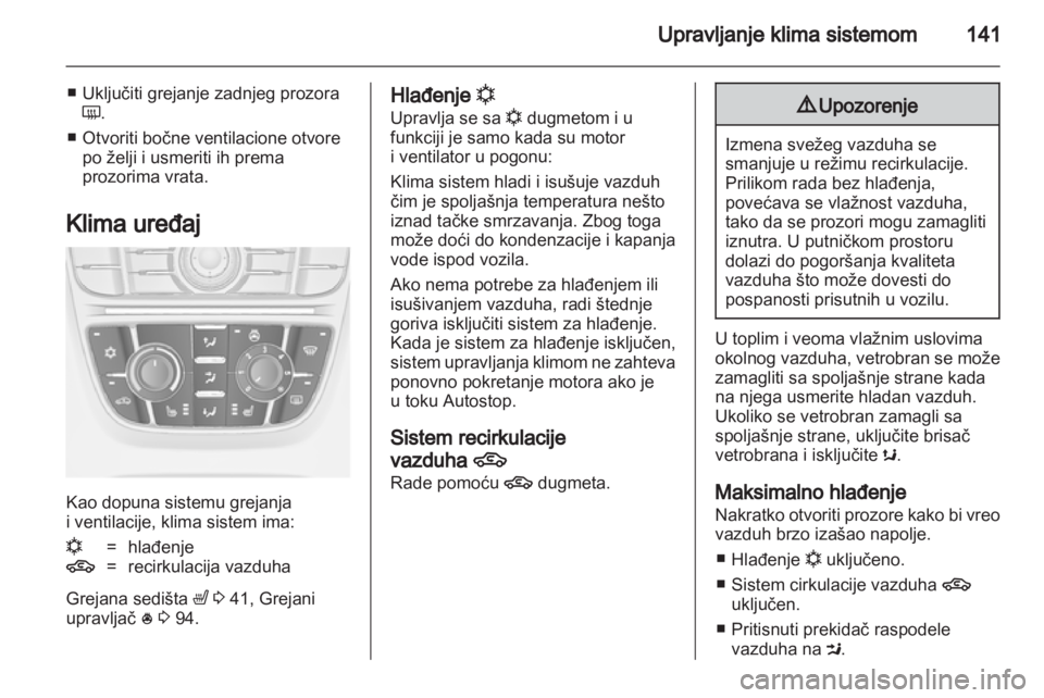 OPEL ASTRA J HB5 & ST 2012  Uputstvo za upotrebu (in Serbian) 