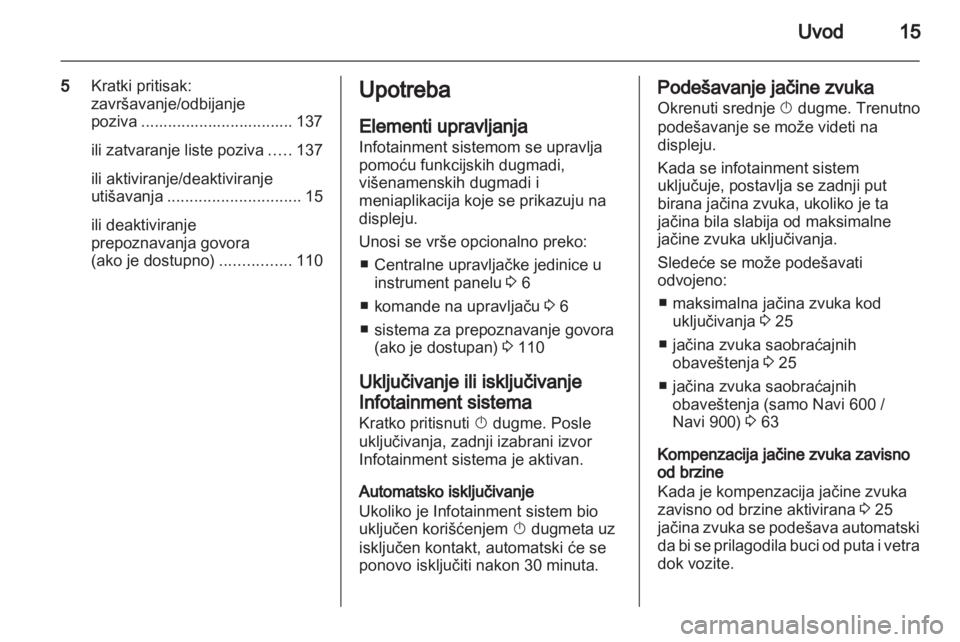 OPEL CASCADA 2013.5  Uputstvo za rukovanje Infotainment sistemom (in Serbian) 