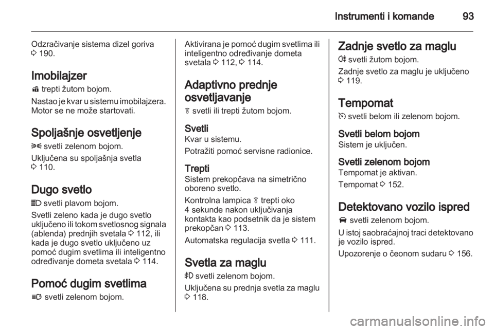 OPEL CASCADA 2013.5  Uputstvo za upotrebu (in Serbian) 