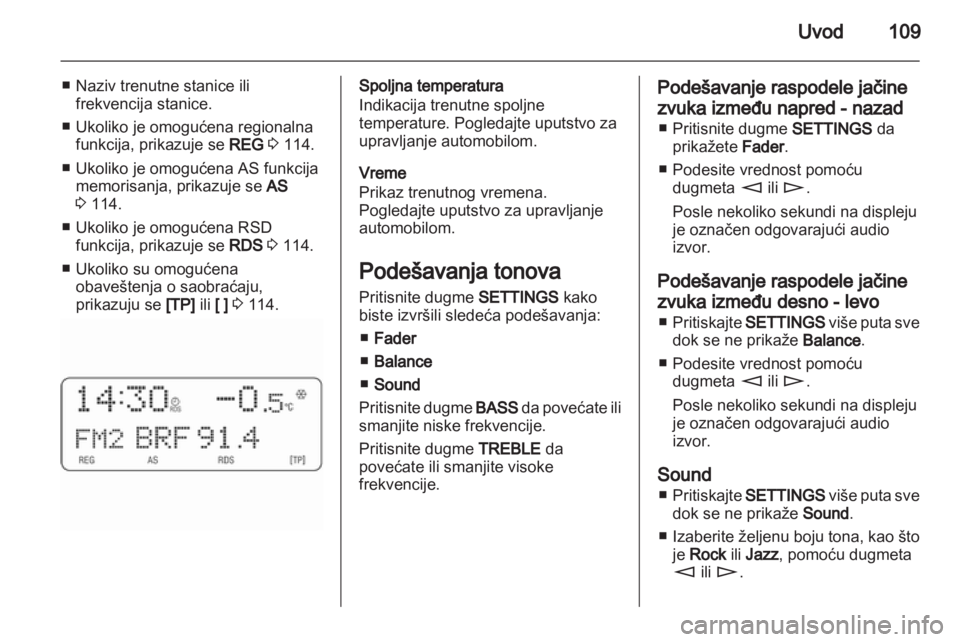 OPEL COMBO 2011  Uputstvo za rukovanje Infotainment sistemom (in Serbian) 