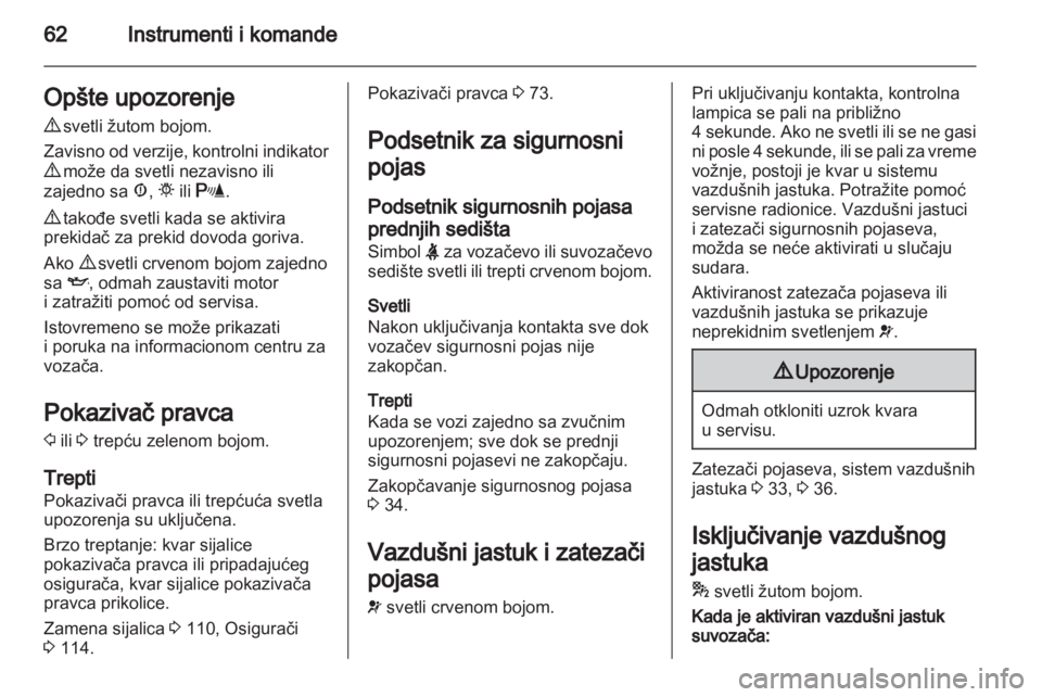 OPEL COMBO D 2012  Uputstvo za upotrebu (in Serbian) 