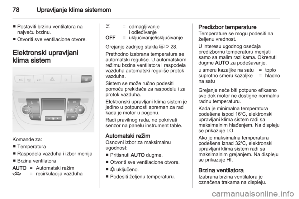 OPEL COMBO D 2012  Uputstvo za upotrebu (in Serbian) 
