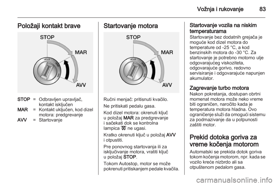 OPEL COMBO D 2012  Uputstvo za upotrebu (in Serbian) 