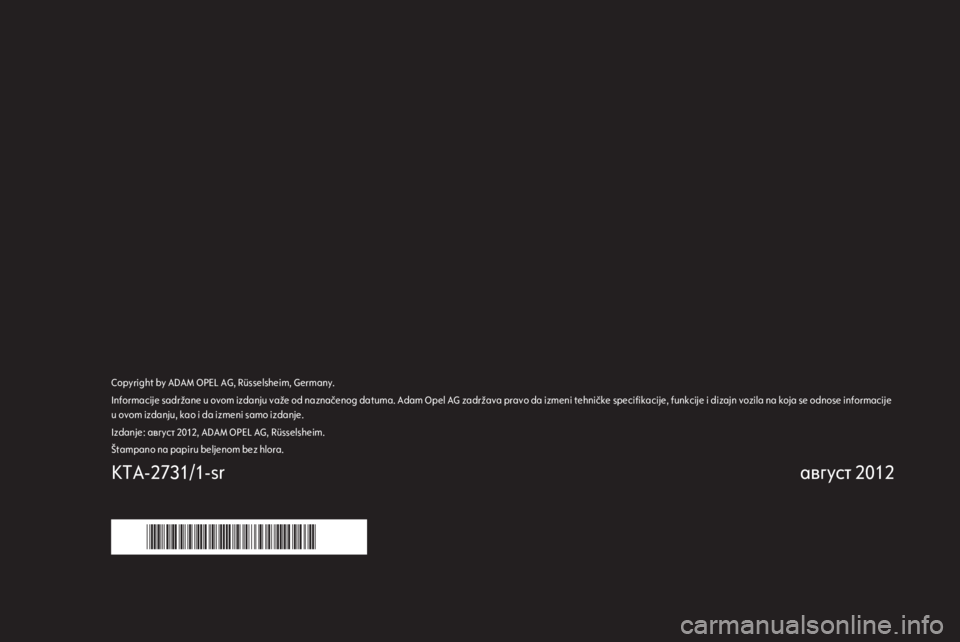 OPEL COMBO D 2013  Uputstvo za rukovanje Infotainment sistemom (in Serbian) 
